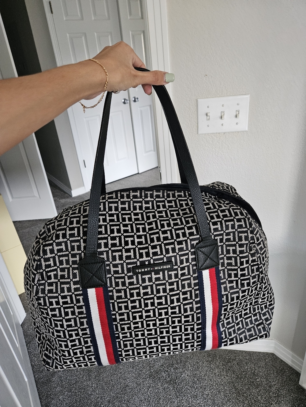 Tommy Hilfiger Monogram Duffel Travel Bag